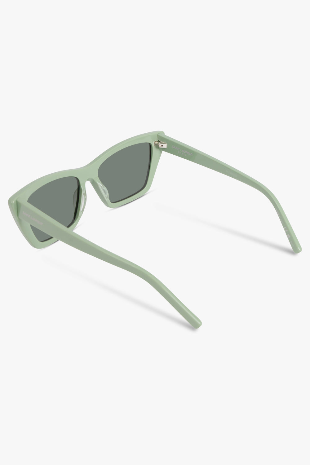 SAINT LAURENT ACCESSORIES GREEN / LIGHT GREEN/GREY Sl 276 Mica Large Cat Eye Acetate Sunglasses | Light Green/Grey