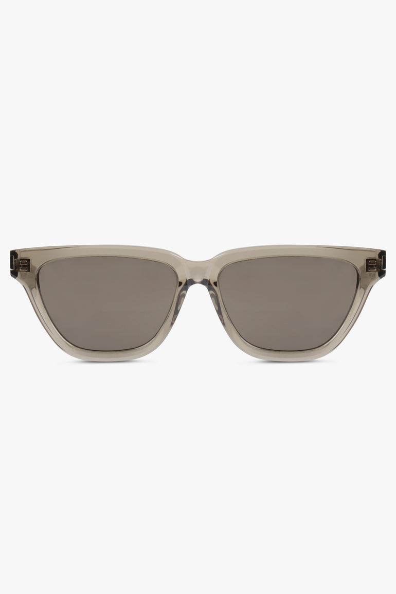 SAINT LAURENT ACCESSORIES BROWN / TRANSPARENT TAUPE/GREY Sl 462 Sulpice Classic Acetate Acetate Sunglasses | Transparent Taupe/Grey