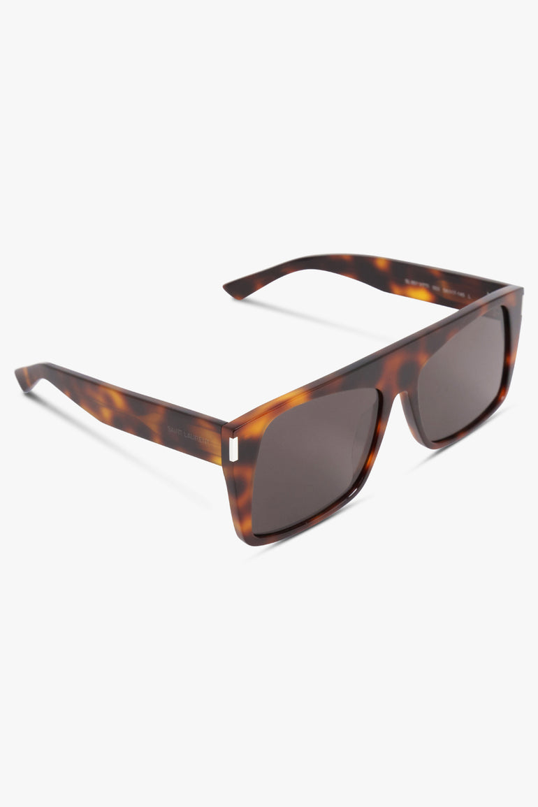 SAINT LAURENT ACCESSORIES BROWN / MEDIUM HAVANA/BLACK Sl 651 Mask Acetate Sunglasses | Medium Havana/Black