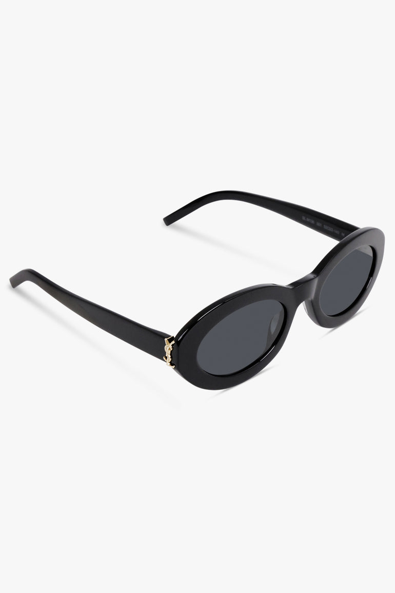 SAINT LAURENT SUNGLASSES BLACK / Black SL M136 Round Sunglasses | Black