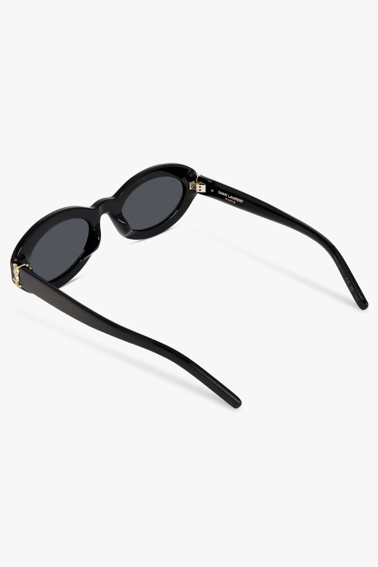 SAINT LAURENT SUNGLASSES BLACK / Black SL M136 Round Sunglasses | Black