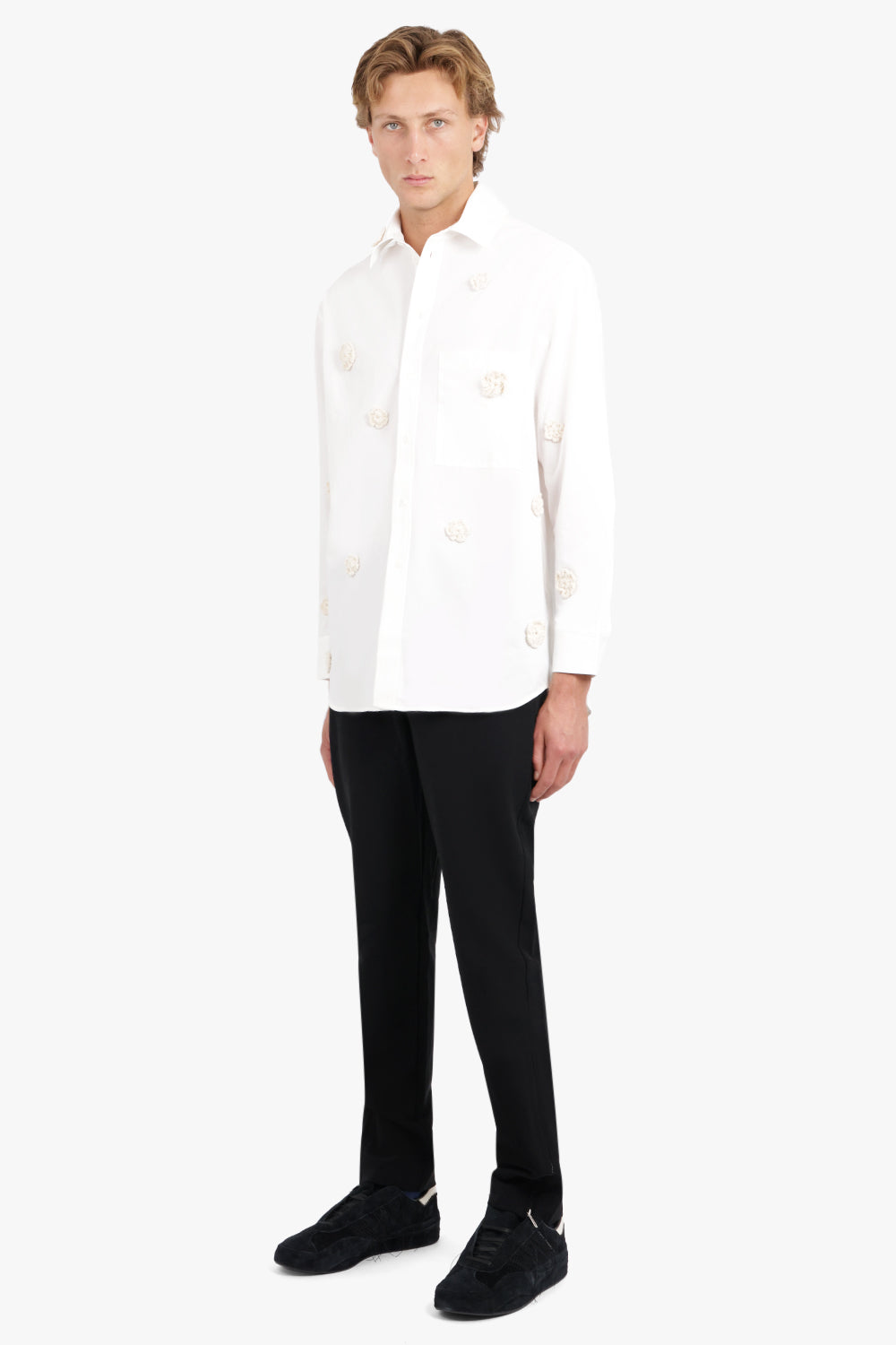 SONG FOR THE MUTE RTW L/S PLEATED BOX SHIRT | WHITE
