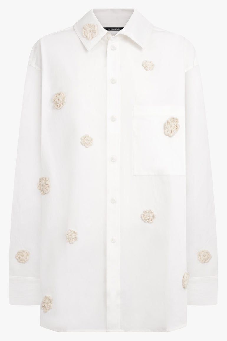 SONG FOR THE MUTE RTW L/S PLEATED BOX SHIRT | WHITE
