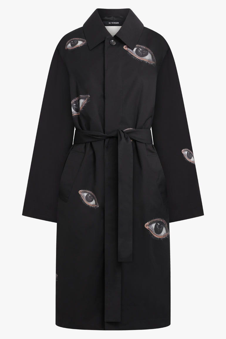 SONG FOR THE MUTE RTW FALLING EYES MAC COAT | BLACK