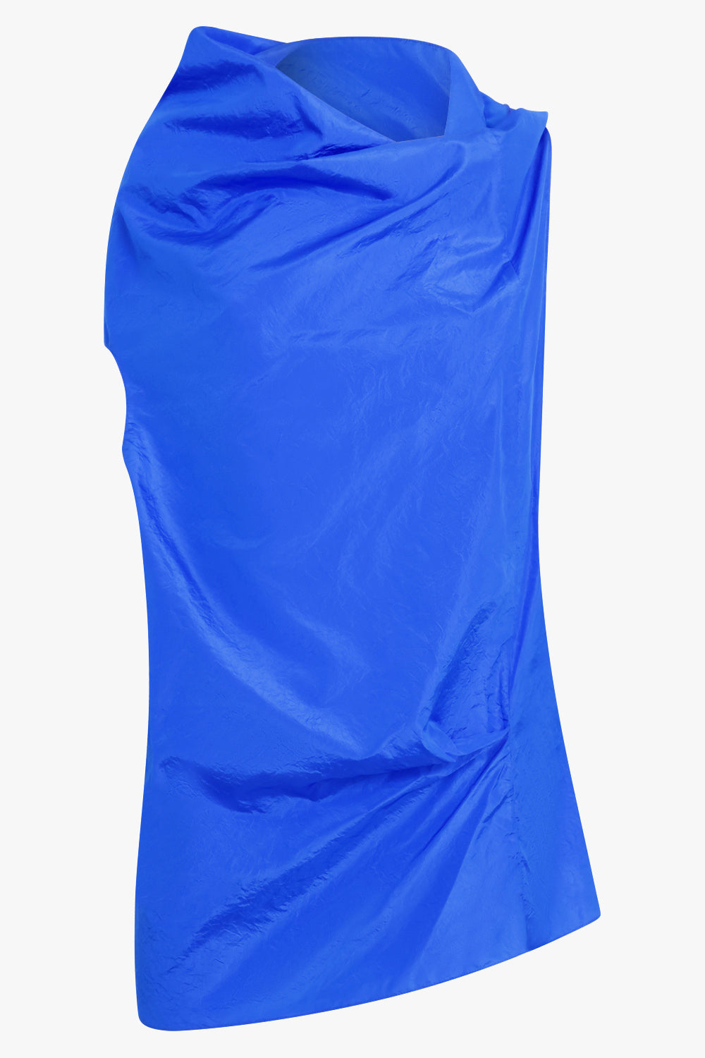 THE ROW RTW Aria Asymmetric Shoulder Detail Sleeveless Top | Blue