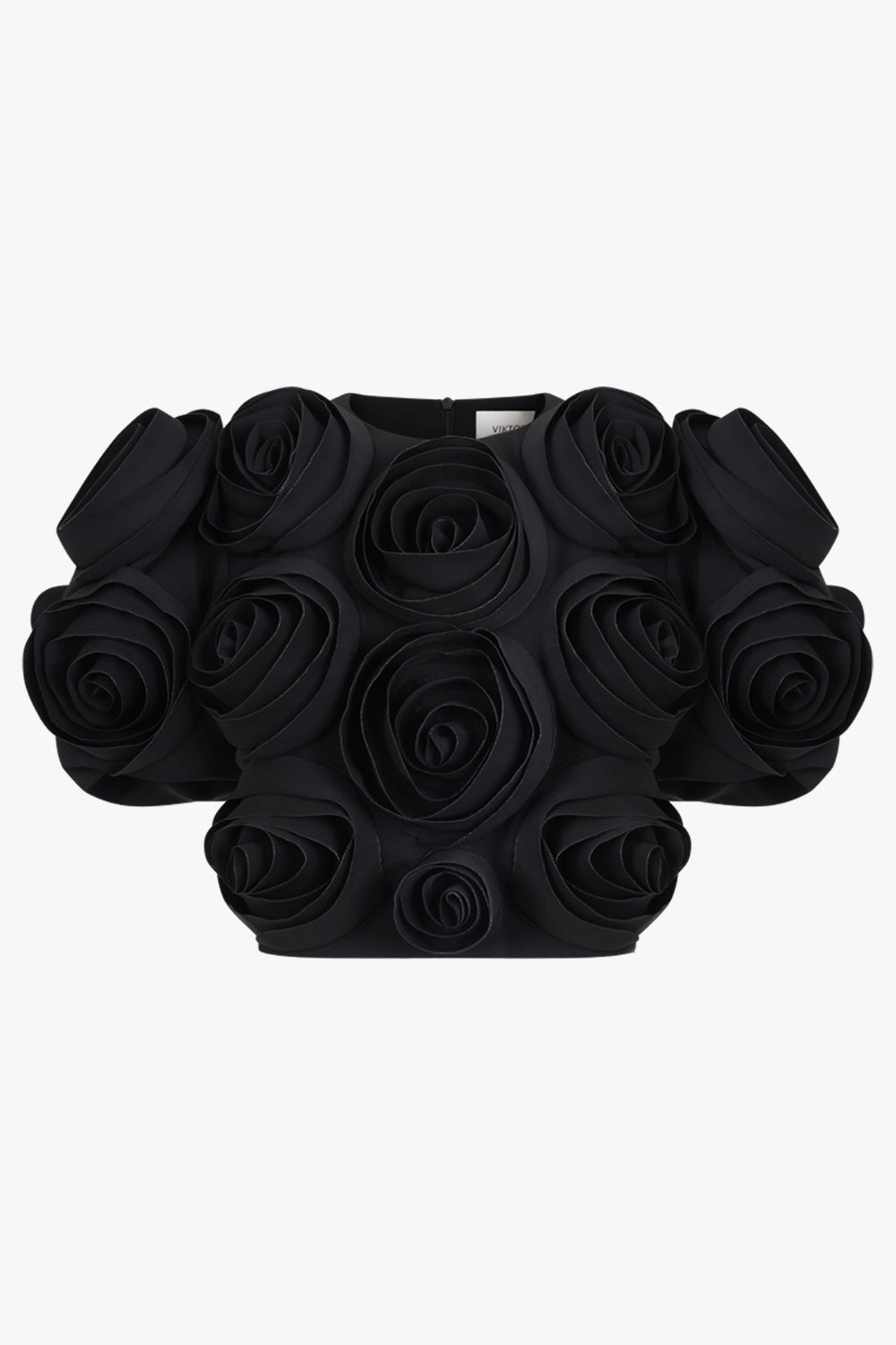 VIKTOR & ROLF RTW Bunch Of Roses Puff Sleeve Top | Black