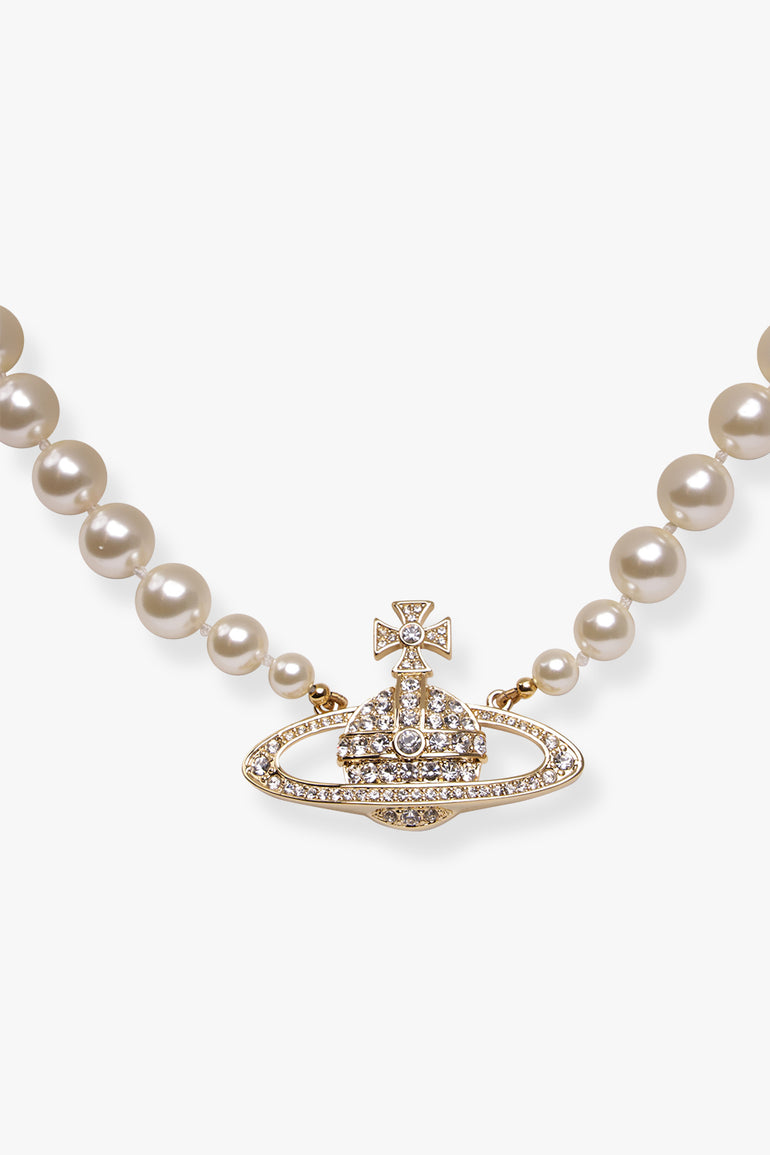 VIVIENNE WESTWOOD ACCESSORIES GOLD ONE ROW PEARL BAS RELIEF | GOLD
