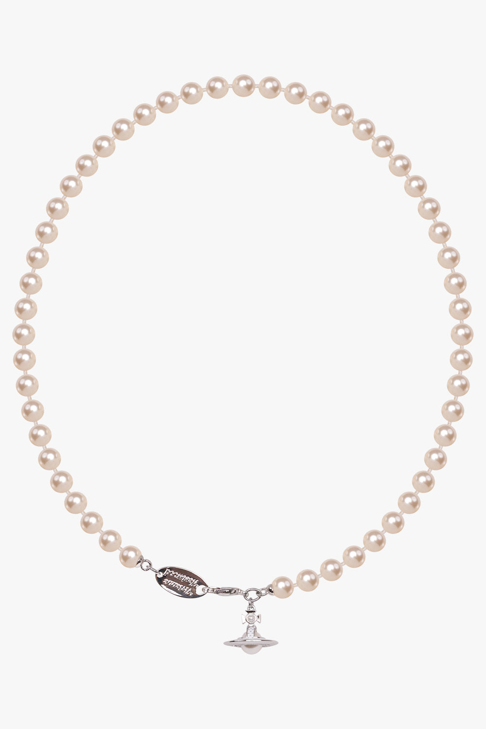 VIVIENNE WESTWOOD JEWELLRY SILVER / SILVER SIMONETTA PEARL NECKLACE | CREAM ROSE PEARL/WHITE