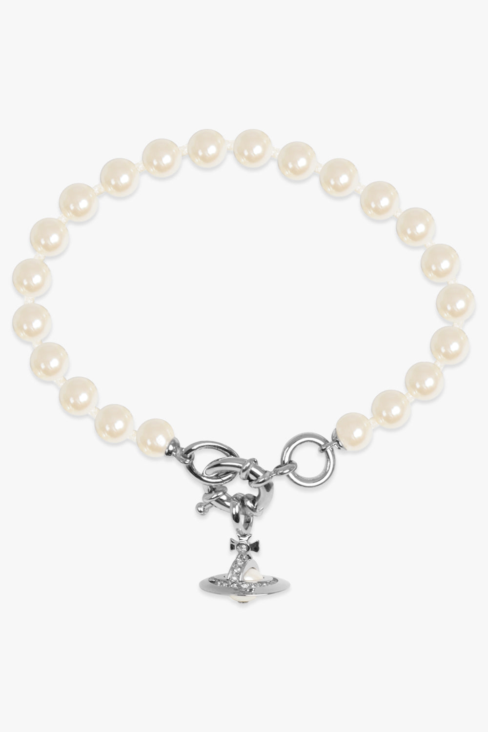 VIVIENNE WESTWOOD JEWELLRY SILVER / White/Silver Aleksa Pearl Bracelet | White/Silver