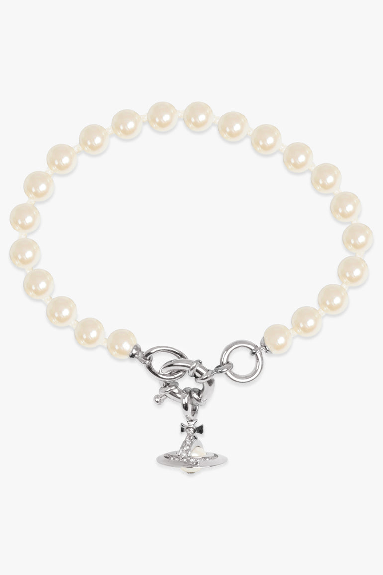 VIVIENNE WESTWOOD JEWELLRY SILVER / White/Silver Aleksa Pearl Bracelet | White/Silver