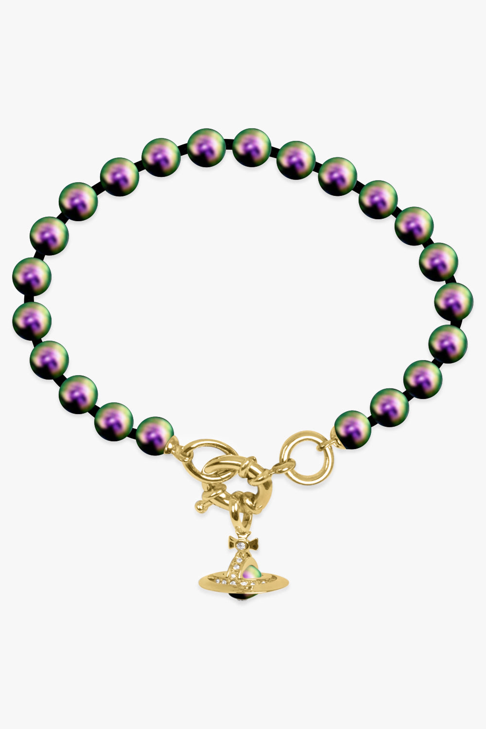 VIVIENNE WESTWOOD JEWELLERY PURPLE / Purple/Gold Aleksa Pearl Bracelet | Purple/Gold