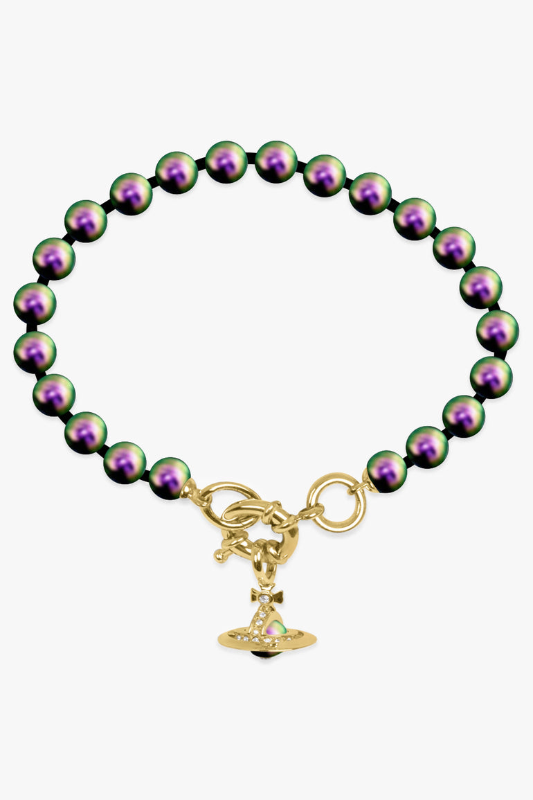 VIVIENNE WESTWOOD JEWELLERY PURPLE / Purple/Gold Aleksa Pearl Bracelet | Purple/Gold