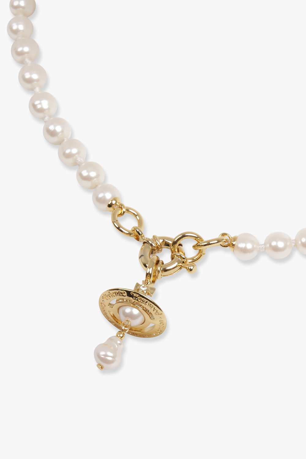 VIVIENNE WESTWOOD JEWELLRY GOLD / GOLD ALEKSA PEARL NECKLACE | CREAM ROSE PEARL/GOLD