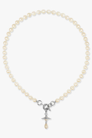 VIVIENNE WESTWOOD JEWELLRY SILVER / White/Silver Aleksa Pearl Necklace | White/Silver