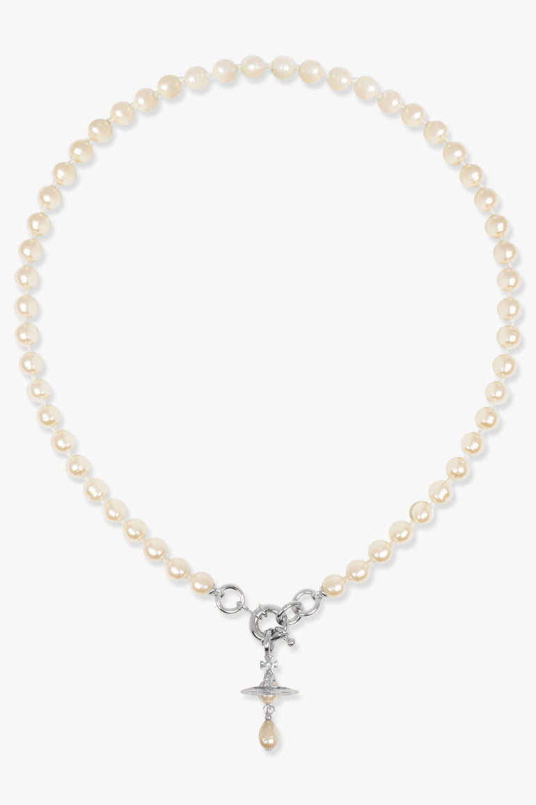VIVIENNE WESTWOOD JEWELLRY SILVER / White/Silver Aleksa Pearl Necklace | White/Silver