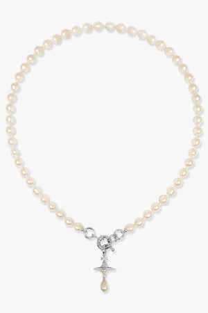 VIVIENNE WESTWOOD JEWELLRY SILVER / White/Silver Aleksa Pearl Necklace | White/Silver