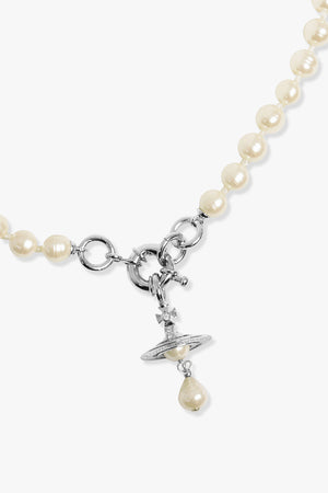 VIVIENNE WESTWOOD JEWELLRY SILVER / White/Silver Aleksa Pearl Necklace | White/Silver
