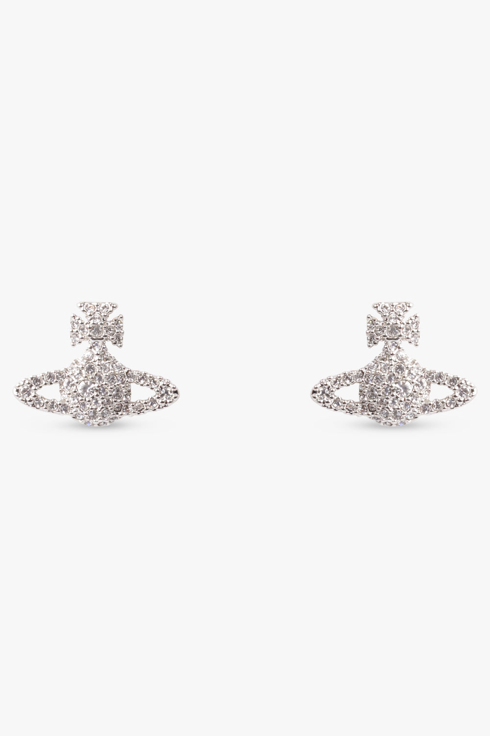 VIVIENNE WESTWOOD JEWELLRY SILVER / SILVER GRACE BAS RELIEF STUD EARRINGS | SILVER