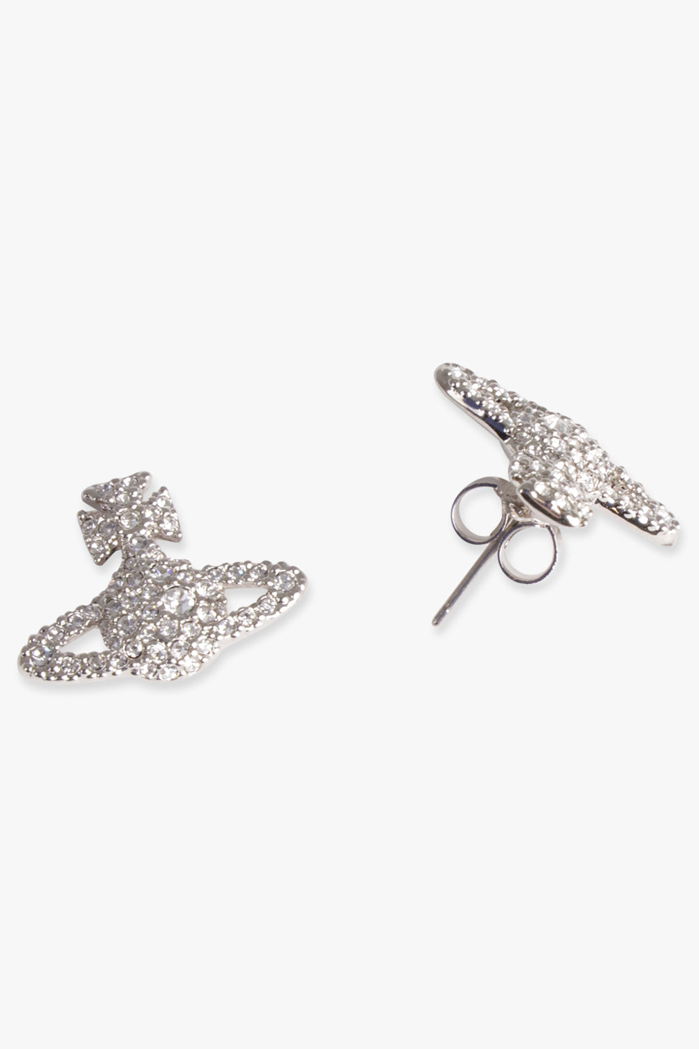 VIVIENNE WESTWOOD JEWELLRY SILVER / SILVER GRACE BAS RELIEF STUD EARRINGS | SILVER