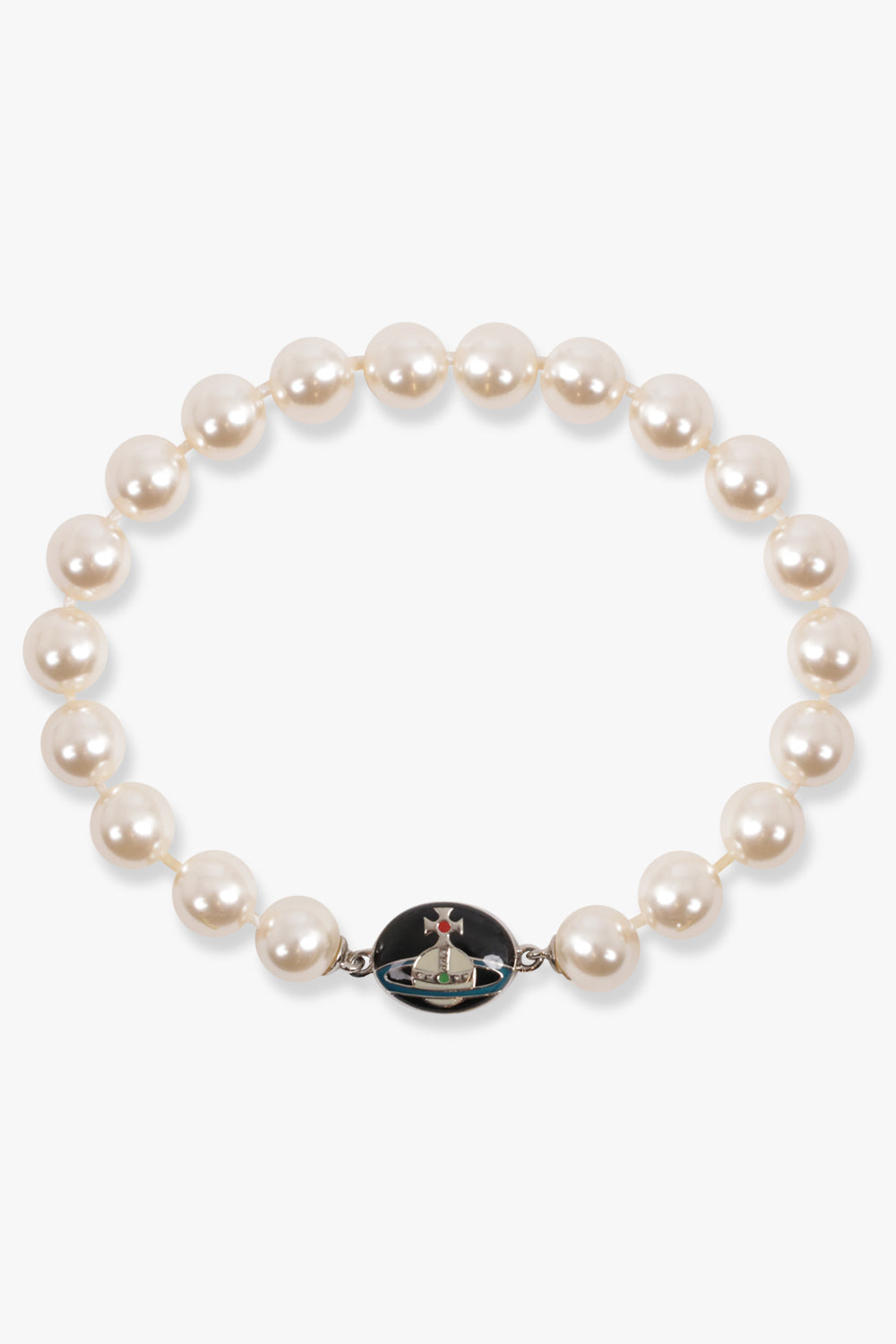 VIVIENNE WESTWOOD JEWELLRY MULTI / MULTI LOELIA PEARL BRACELET | CREAM ROSE PEARL/SILVER