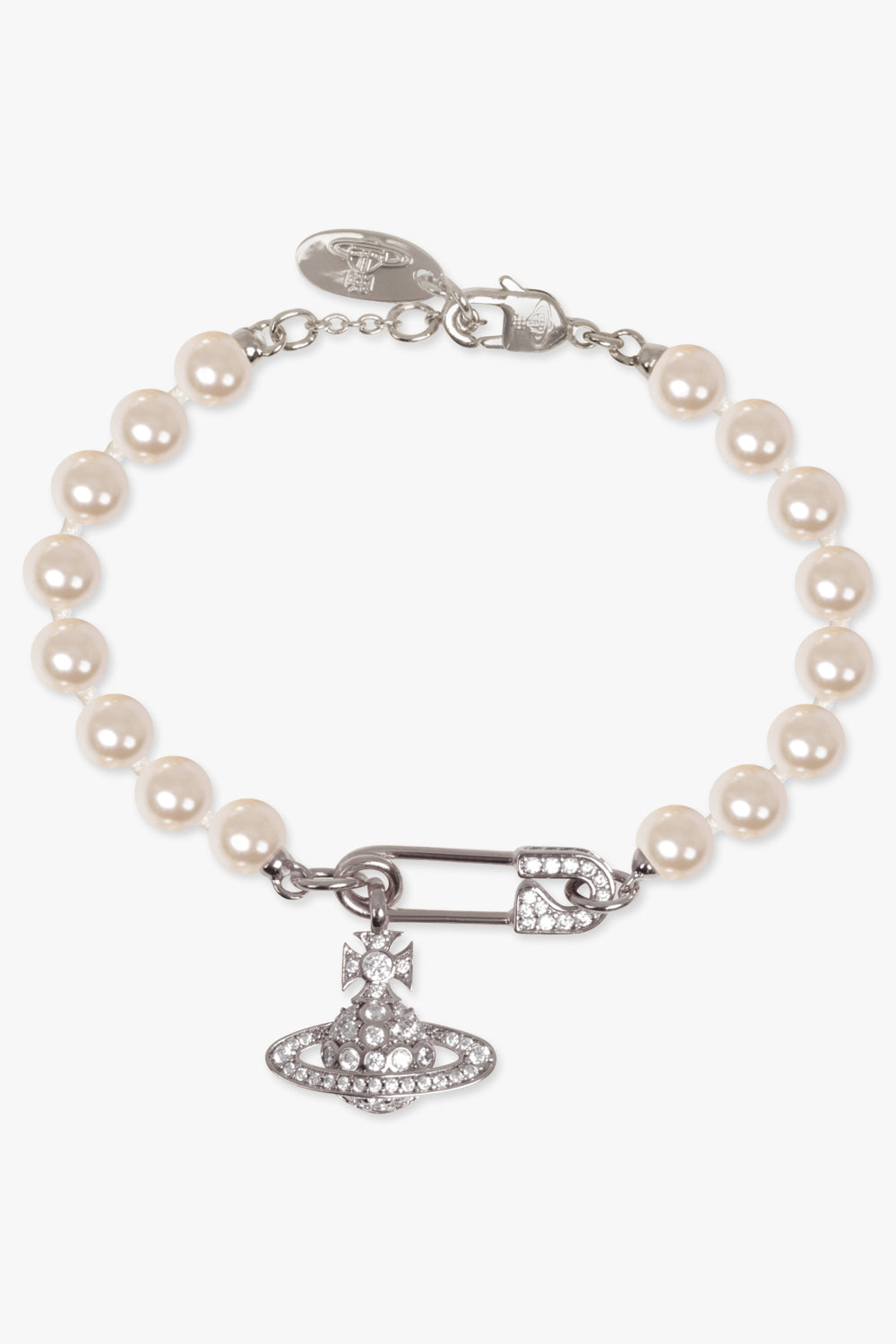 VIVIENNE WESTWOOD JEWELLERY SILVER / White/Silver Lucrece Pearl Bracelet | White/Silver
