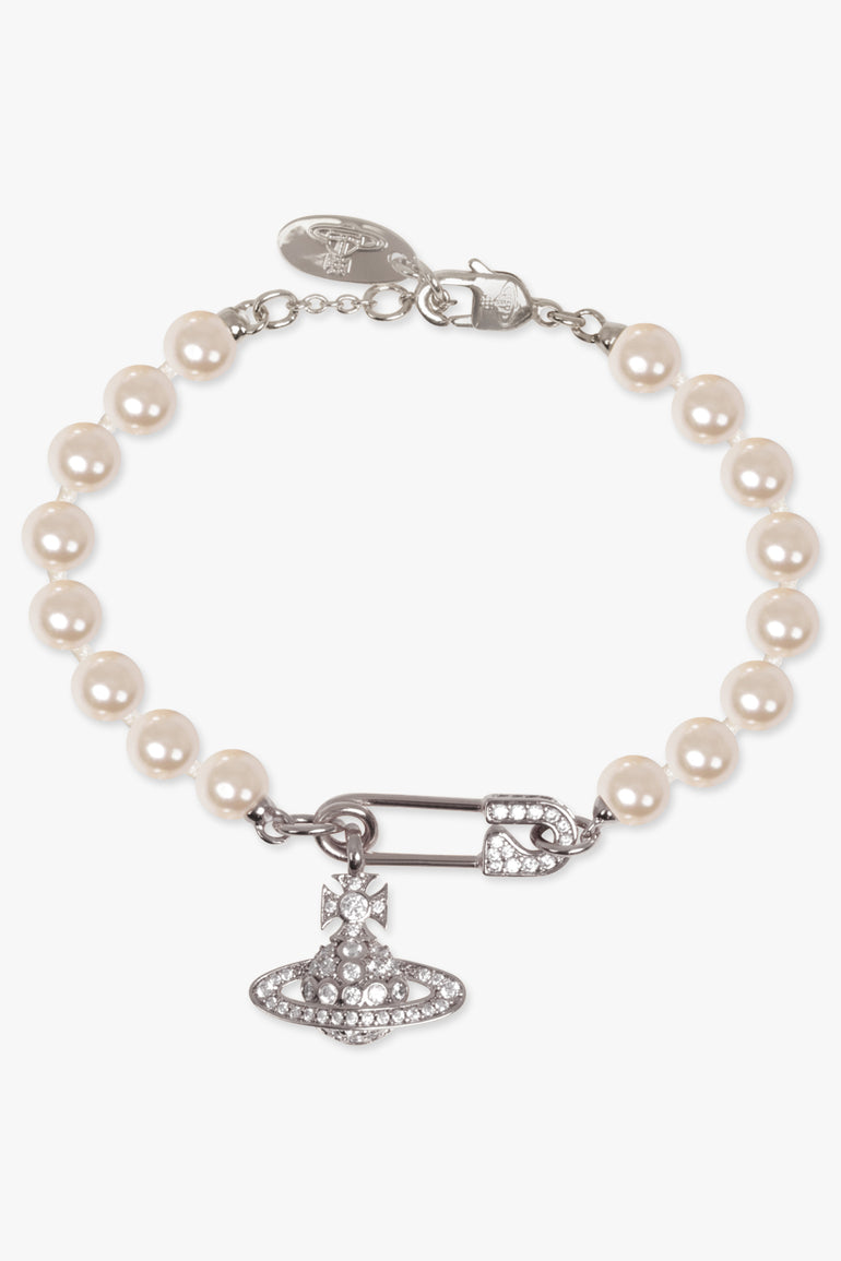 VIVIENNE WESTWOOD JEWELLERY SILVER / White/Silver Lucrece Pearl Bracelet | White/Silver