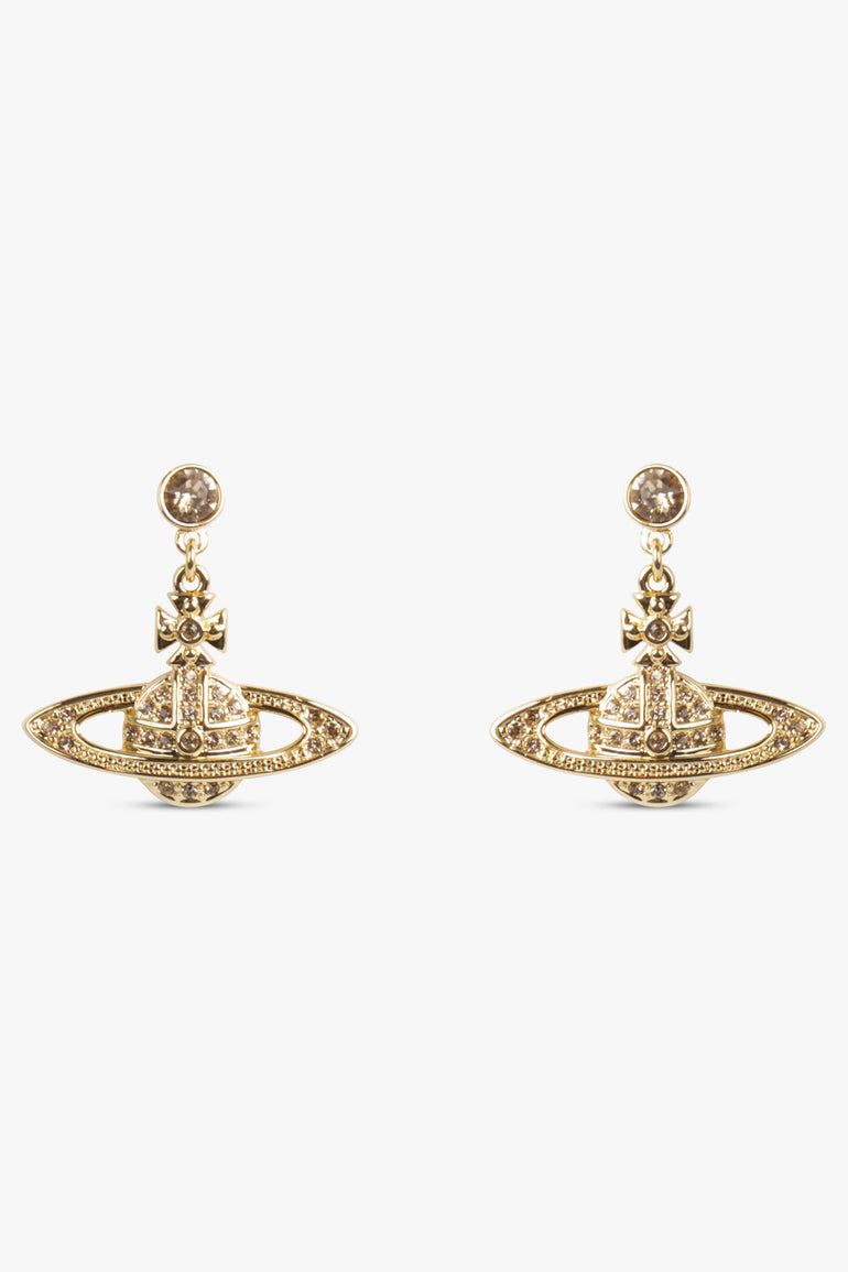 VIVIENNE WESTWOOD JEWELLRY GOLD / GOLD MINI BAS RELIEF DROP EARRINGS | GOLD
