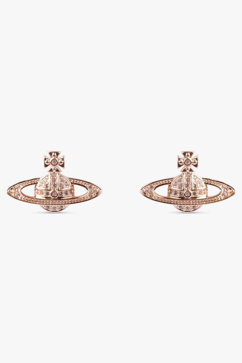 VIVIENNE WESTWOOD JEWELLRY PINK / PINK MINI BAS RELIEF EARRINGS | ROSE GOLD