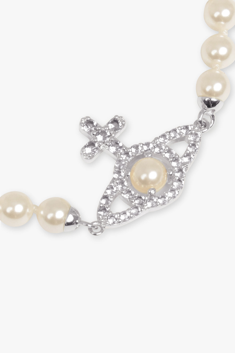 VIVIENNE WESTWOOD JEWELLRY SILVER / White/Silver Olympia Pearl Bracelet | White/Silver