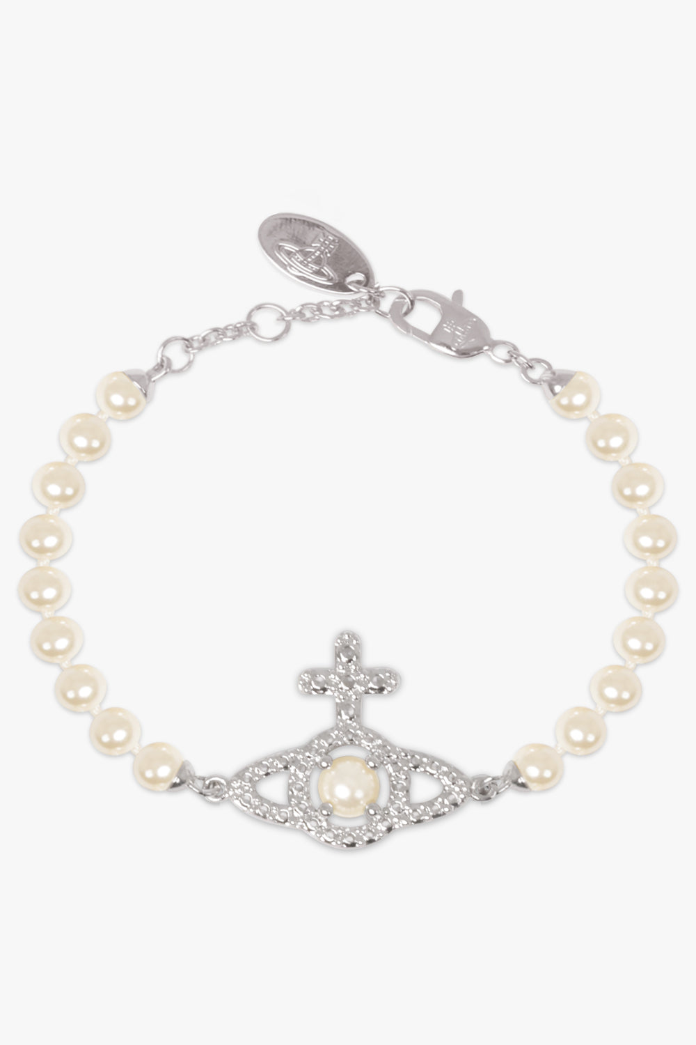 VIVIENNE WESTWOOD JEWELLERY SILVER / White/Silver Olympia Pearl Bracelet | White/Silver