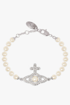VIVIENNE WESTWOOD JEWELLERY SILVER / White/Silver Olympia Pearl Bracelet | White/Silver