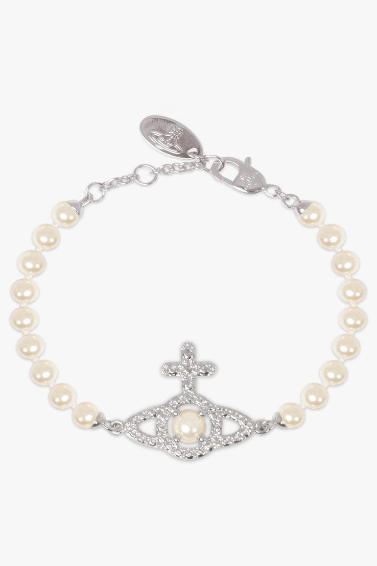 VIVIENNE WESTWOOD JEWELLERY SILVER / White/Silver Olympia Pearl Bracelet | White/Silver
