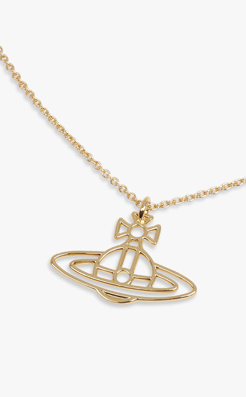 VIVIENNE WESTWOOD JEWELLRY GOLD / GOLD THIN LINES FLAT ORB PENDANT | GOLD