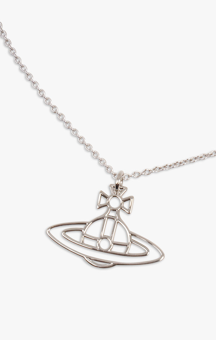 VIVIENNE WESTWOOD JEWELLRY SILVER / SILVER THIN LINES FLAT ORB PENDANT | SILVER
