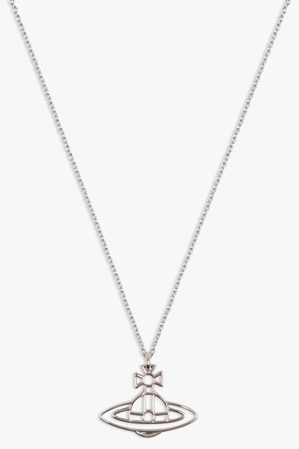 VIVIENNE WESTWOOD JEWELLRY SILVER / SILVER THIN LINES FLAT ORB PENDANT | SILVER