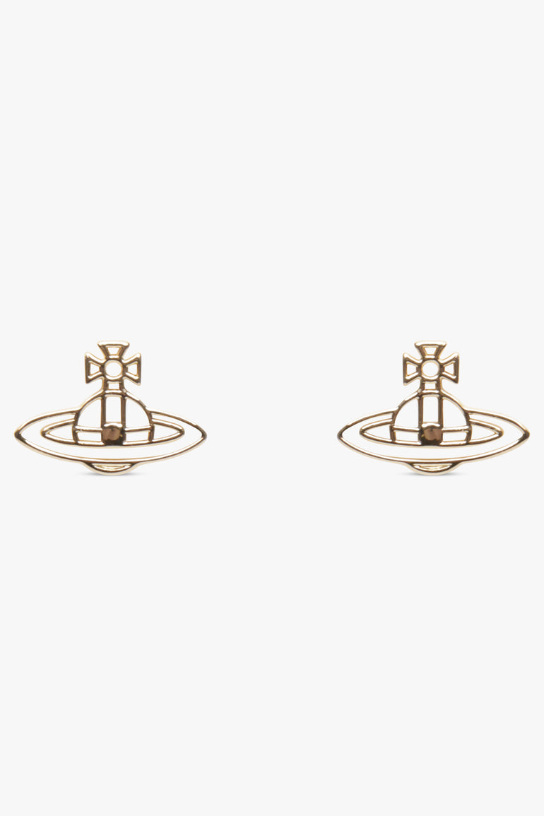 VIVIENNE WESTWOOD JEWELLRY GOLD / GOLD THIN LINES FLAT ORB STUD | GOLD