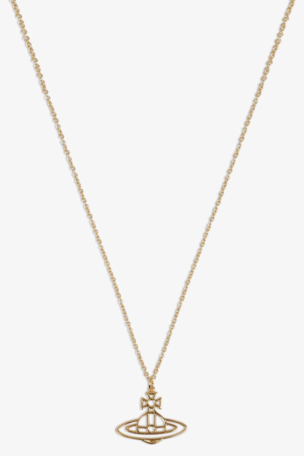 VIVIENNE WESTWOOD JEWELLRY GOLD / GOLD THIN LINES SHORT FLAT ORB | GOLD