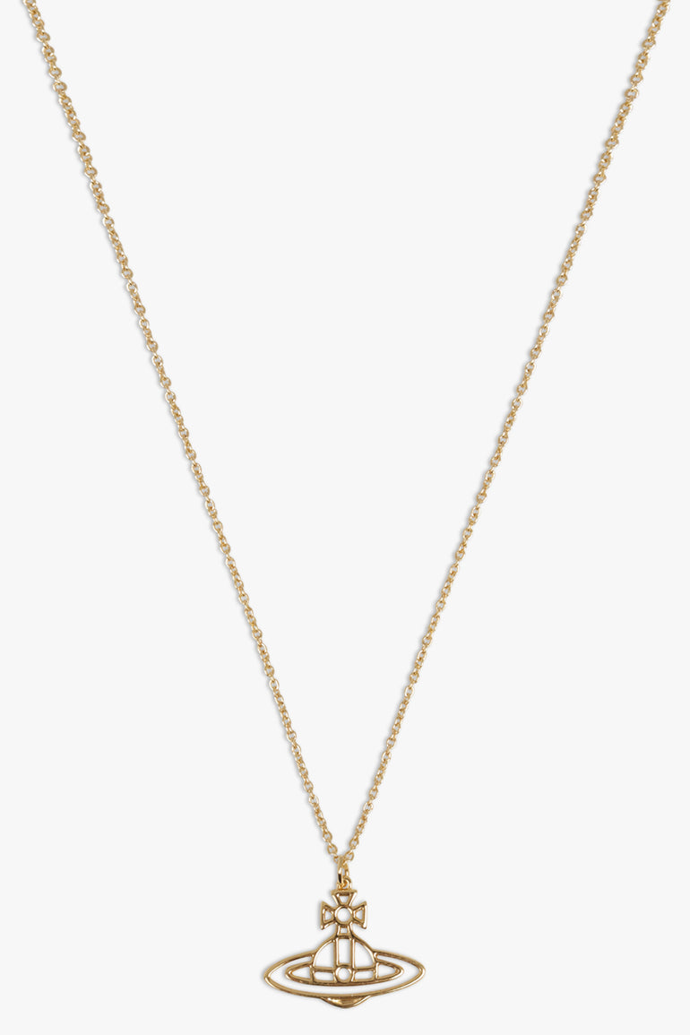 VIVIENNE WESTWOOD JEWELLRY GOLD / GOLD THIN LINES SHORT FLAT ORB | GOLD
