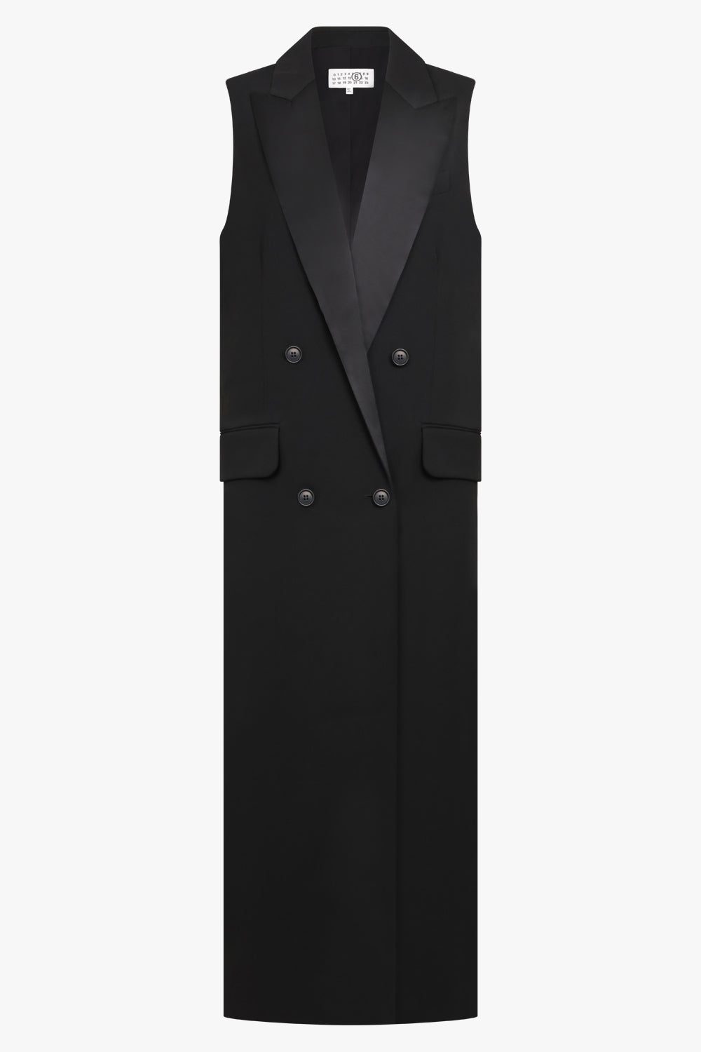 MM6 BY MAISON MARGIELA RTW LONG LENGTH TUXEDO DETAIL GILET VEST | BLACK