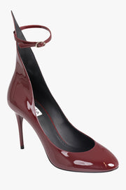 ALAIA SHOES Decollette Patent 90mm Pump Heels | Garnet Red