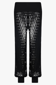 ALAIA RTW Macrame Knit Relaxed Elastic Cuff Pant | Black