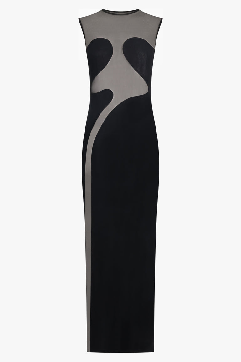 Molded Opaque X Sheer Bodycon Maxi Dress | Black Parlour X Molded Opaque X Sheer Bodycon Maxi Dress | Black Parlour X