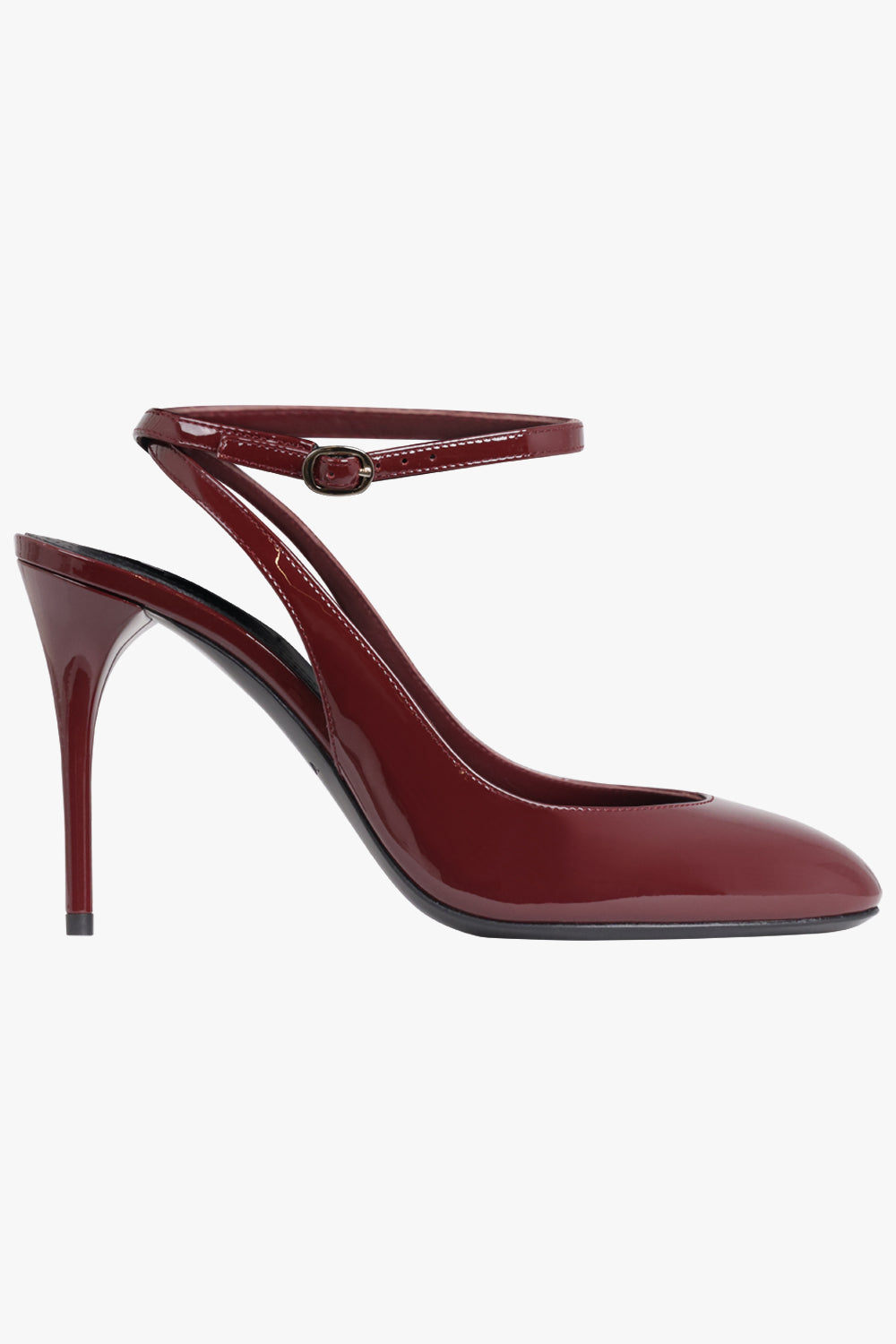 Decollete Patent 90mm Closed Slingback Heel | Black – Parlour X