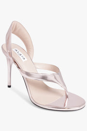 ALAIA SHOES Infradito Thong 90mm Sandal Heel | Mirror Pink Silver