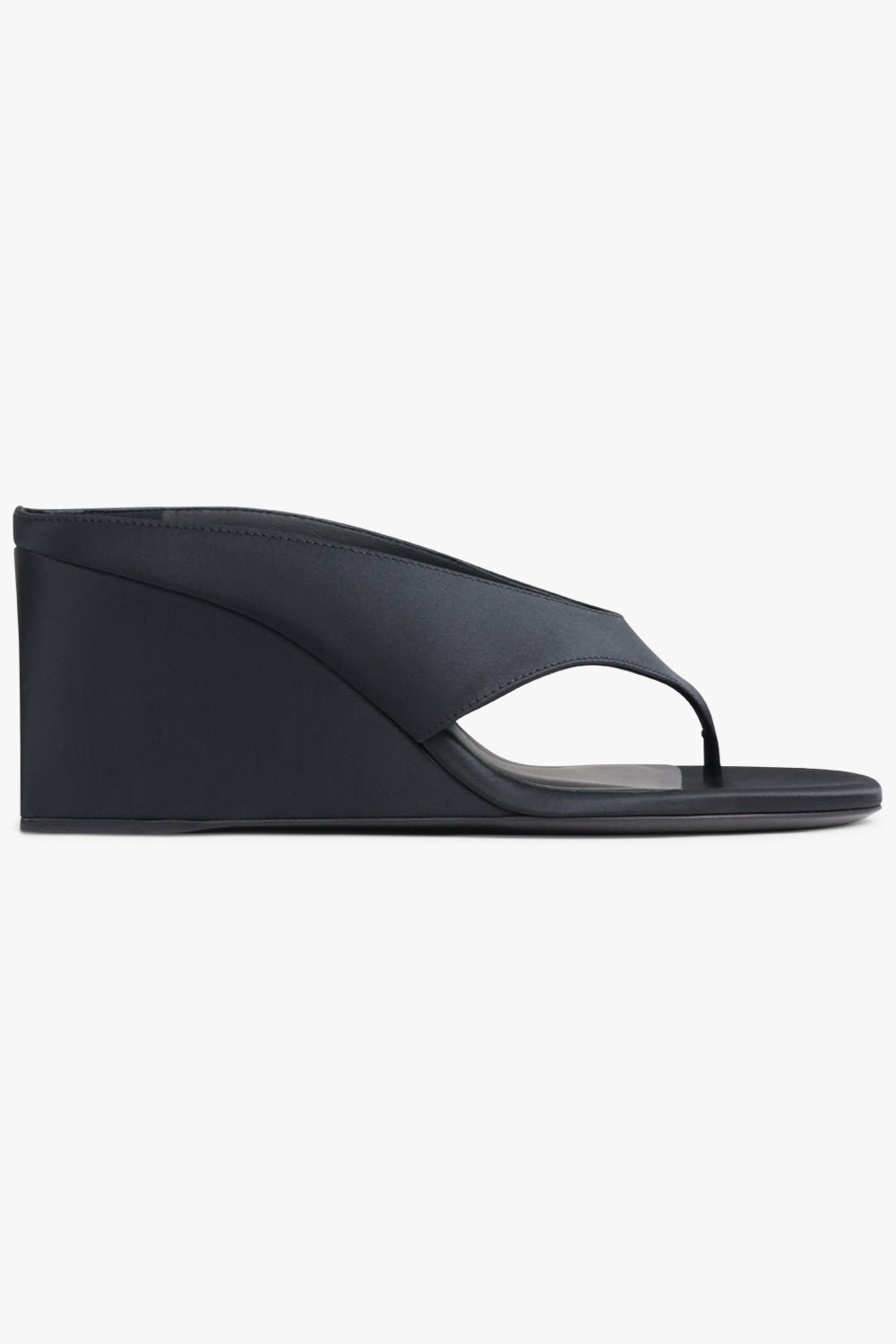 ALAIA SHOES Cube Satin 70 mm Thong Mule | Black