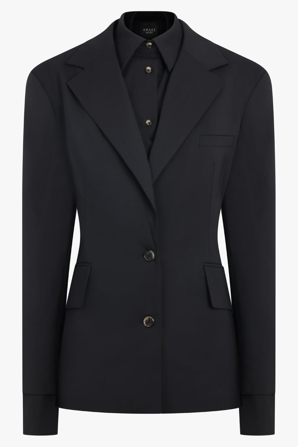 AWAKE MODE RTW 3 In 1 Structured Shoulder Single Breasted Jacket | Black