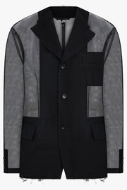 COMME DES GARCONS BLACK RTW Mesh Netted Single Breasted Jacket | Black