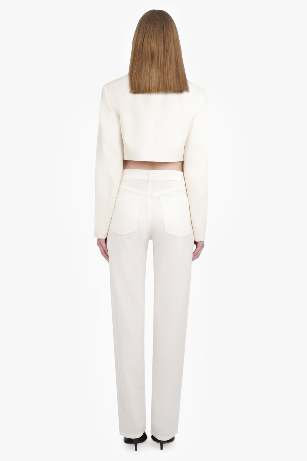 PHOEBE PHILO RTW Back Cut out Tailored Single Breasted Jacket | Cream
