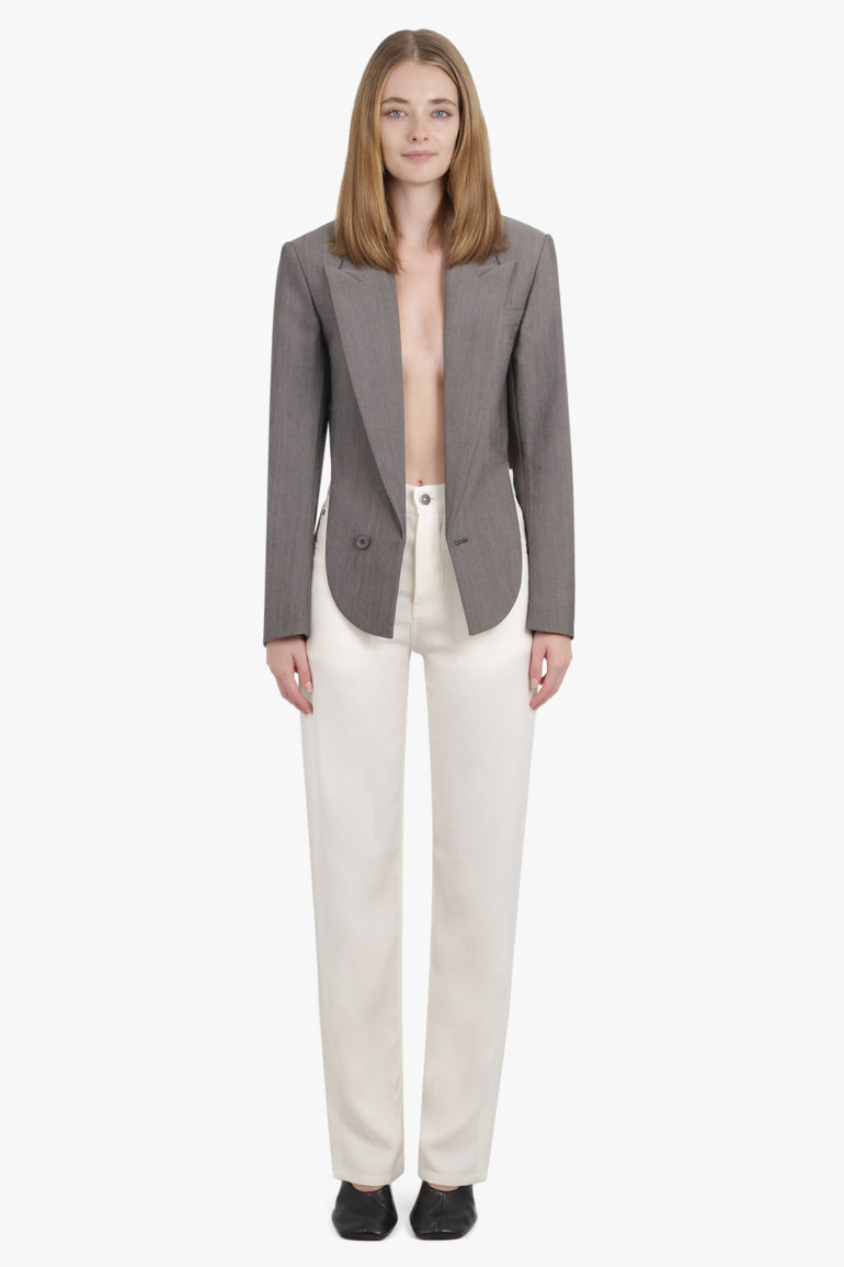 PHOEBE PHILO RTW Back Cut out Tailored Single Breasted Jacket | Dark Taupe