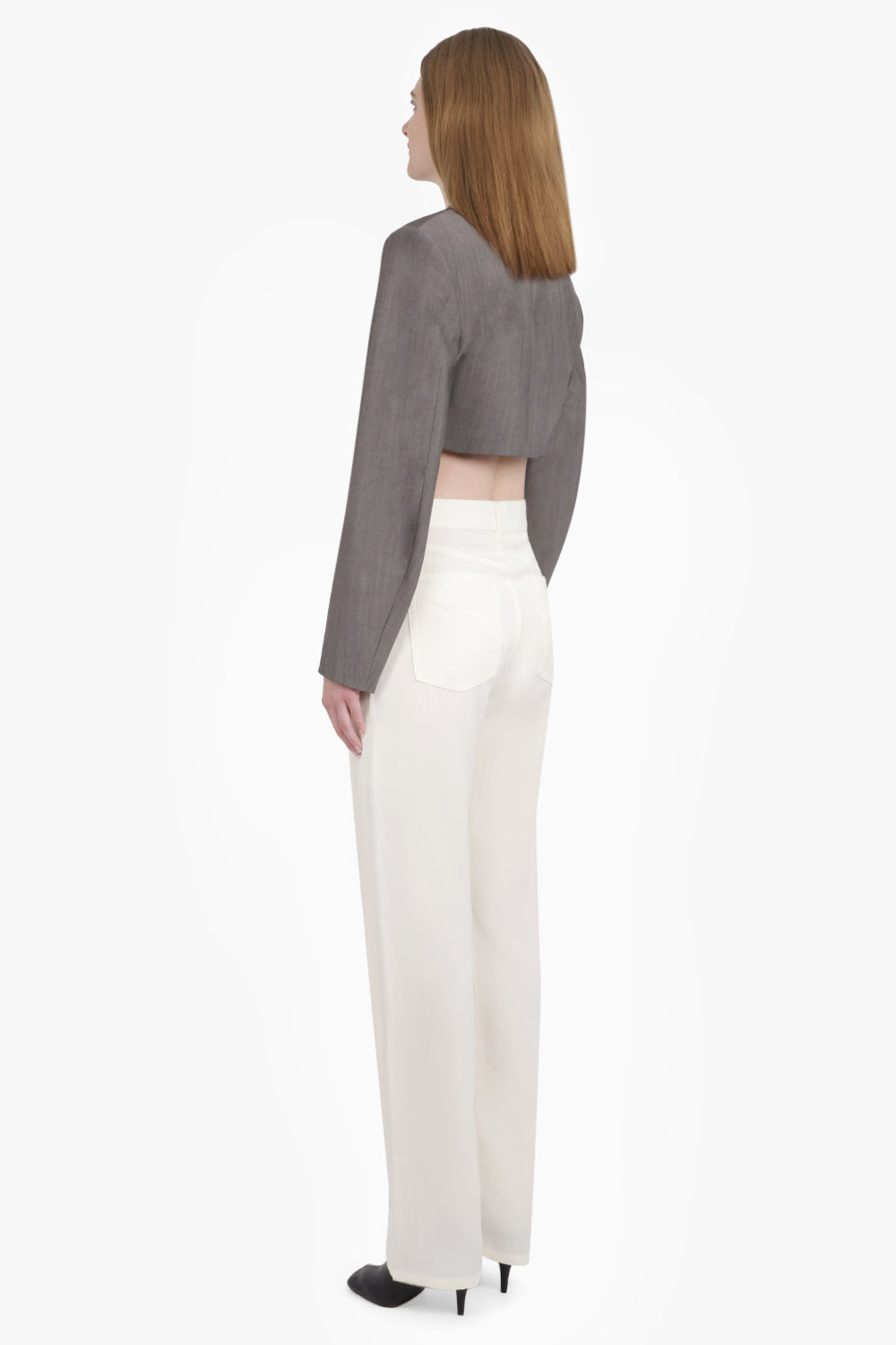 PHOEBE PHILO RTW Back Cut out Tailored Single Breasted Jacket | Dark Taupe